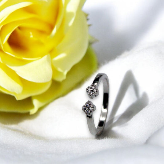 Double Spot Studded Ring | 925 Sterling Silver - SACH JEWELS