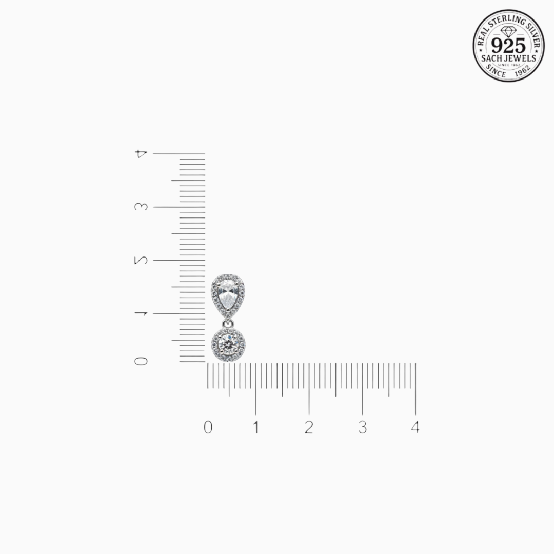 Teardrop Shaped Diamond Studded Earrings | 925 Sterling Silver SACH JEWELS