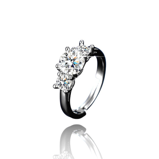 Women Triple Diamond Ring | Italian Silver Plated SACH JEWELS