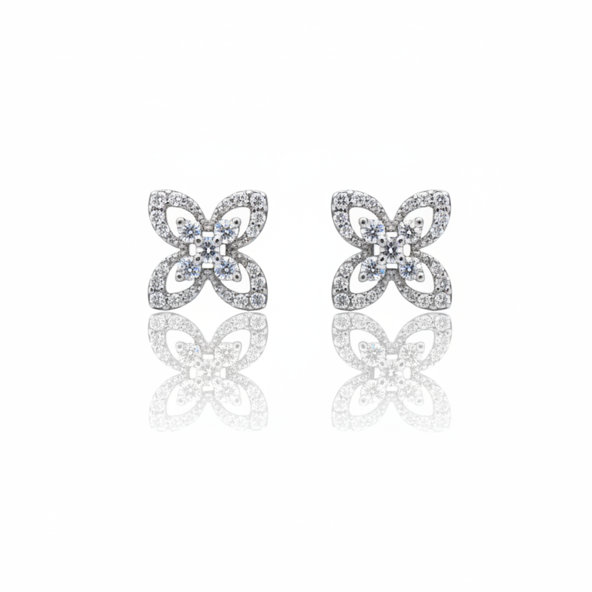 Quadra Petal Stud Earrings | 925 Sterling Silver SACH JEWELS