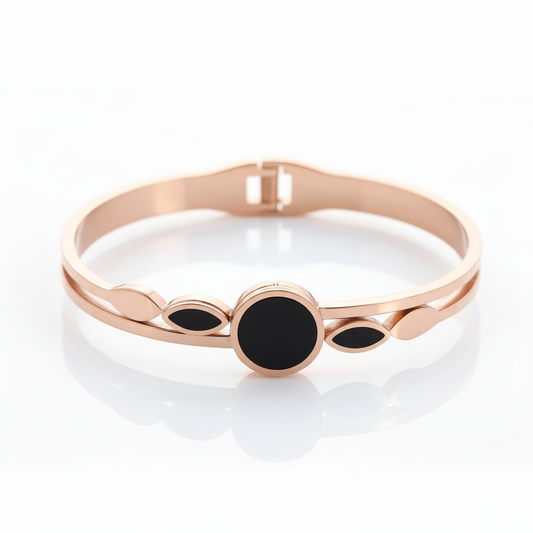 Golden Currated Eye Premium Cuff | Italian Rose Gold Plated SACH JEWELS