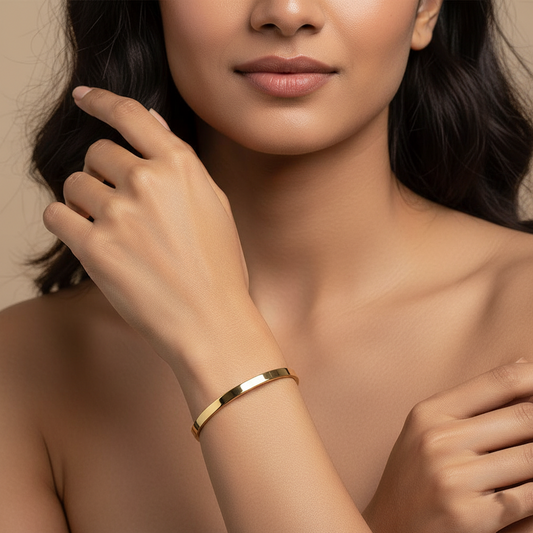 Luxe Curve 18K Gold Open Cuff | Italian Gold Plated SACH JEWELS