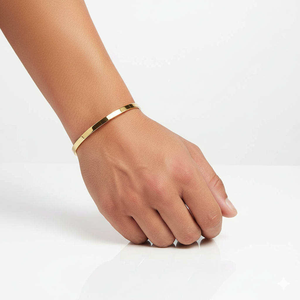 Luxe Curve 18K Gold Open Cuff | Italian Gold Plated SACH JEWELS