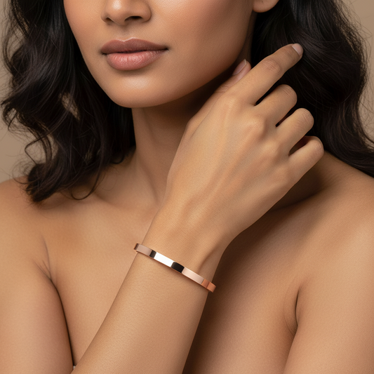 Blush Aura Rose Gold Cuff | Italian Rose Gold Plated SACH JEWELS