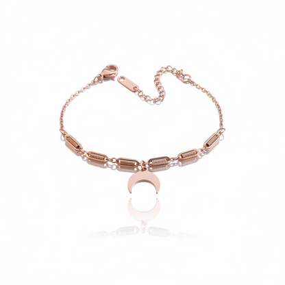 Rose Gold Crescent Moon Bracelet | Rose Gold Plated SACH JEWELS