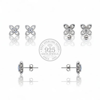 Quadra Petal Stud Earrings | 925 Sterling Silver SACH JEWELS
