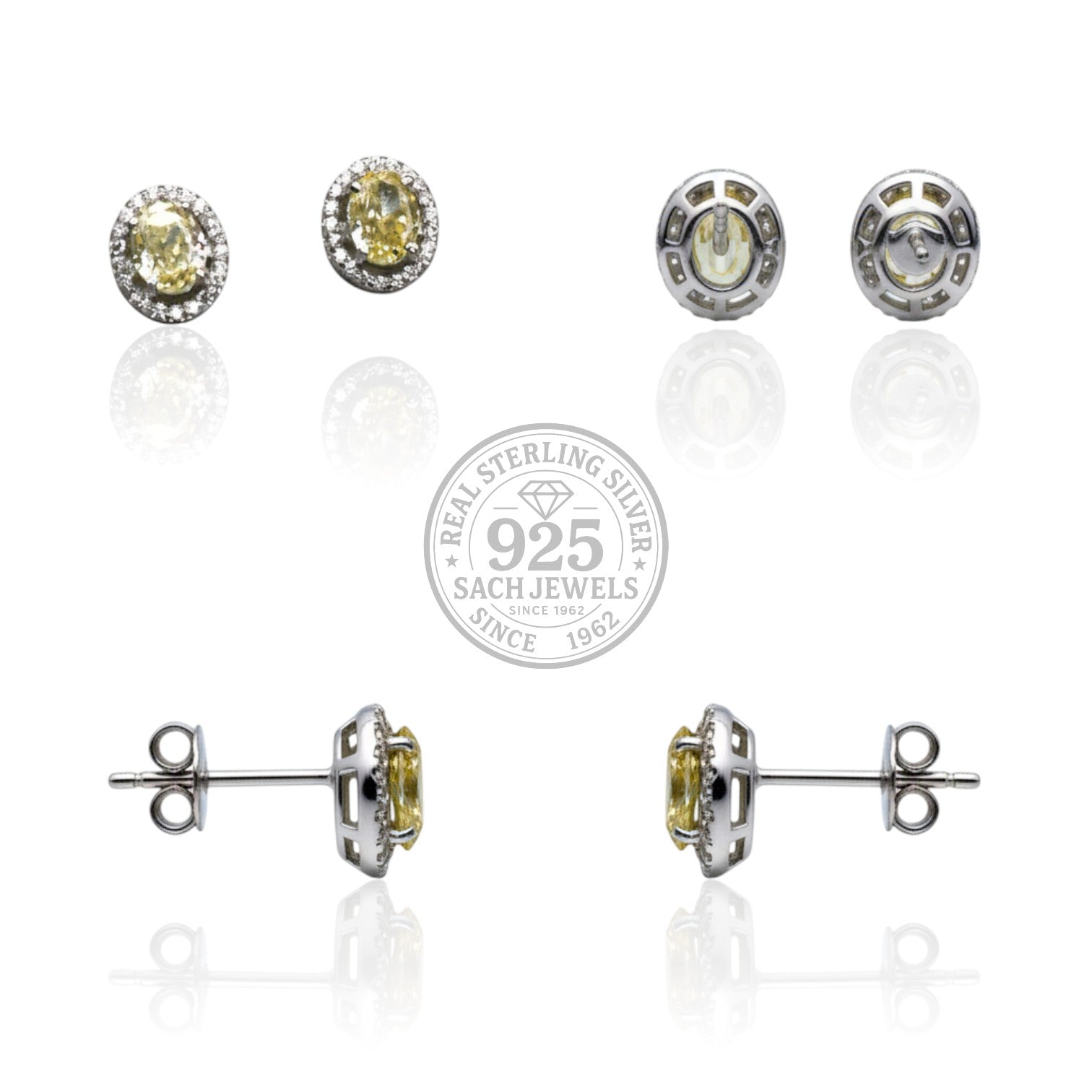 Yellow Core Diamond Earrings | 925 Sterling Silver SACH JEWELS