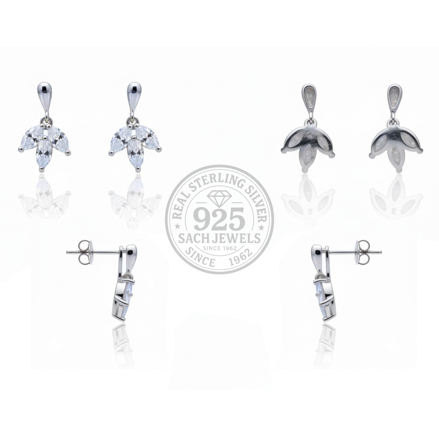 Triple leaf Earring | 925 Sterling Silver SACH JEWELS