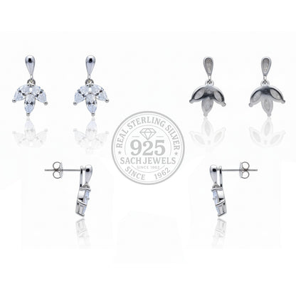 Triple leaf Earring | 925 Sterling Silver SACH JEWELS