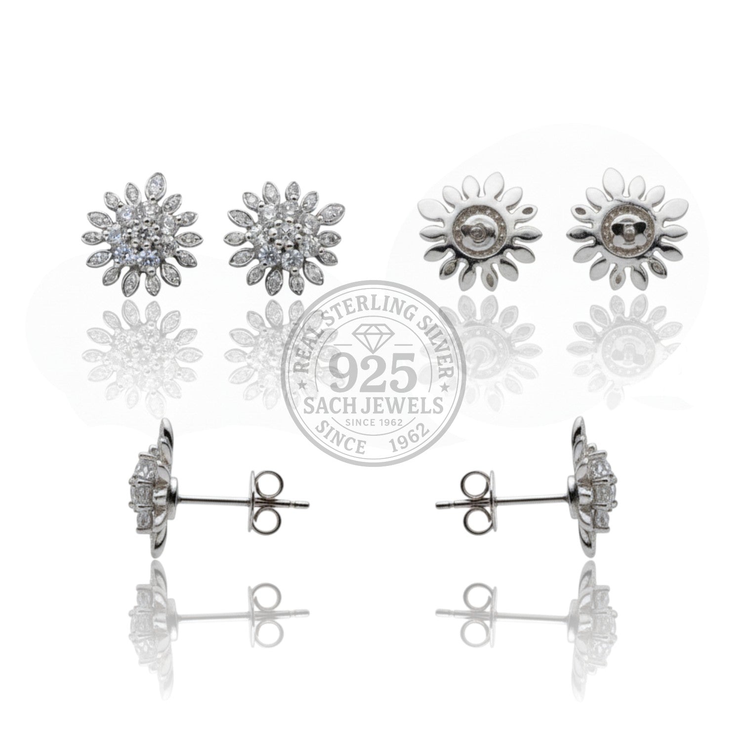 Multiple Petal Flower Earring | 925 Sterling Silver SACH JEWELS