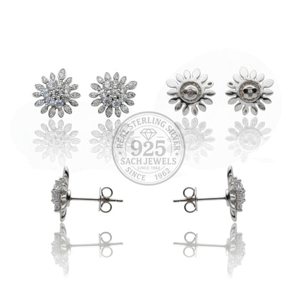 Multiple Petal Flower Earring | 925 Sterling Silver SACH JEWELS
