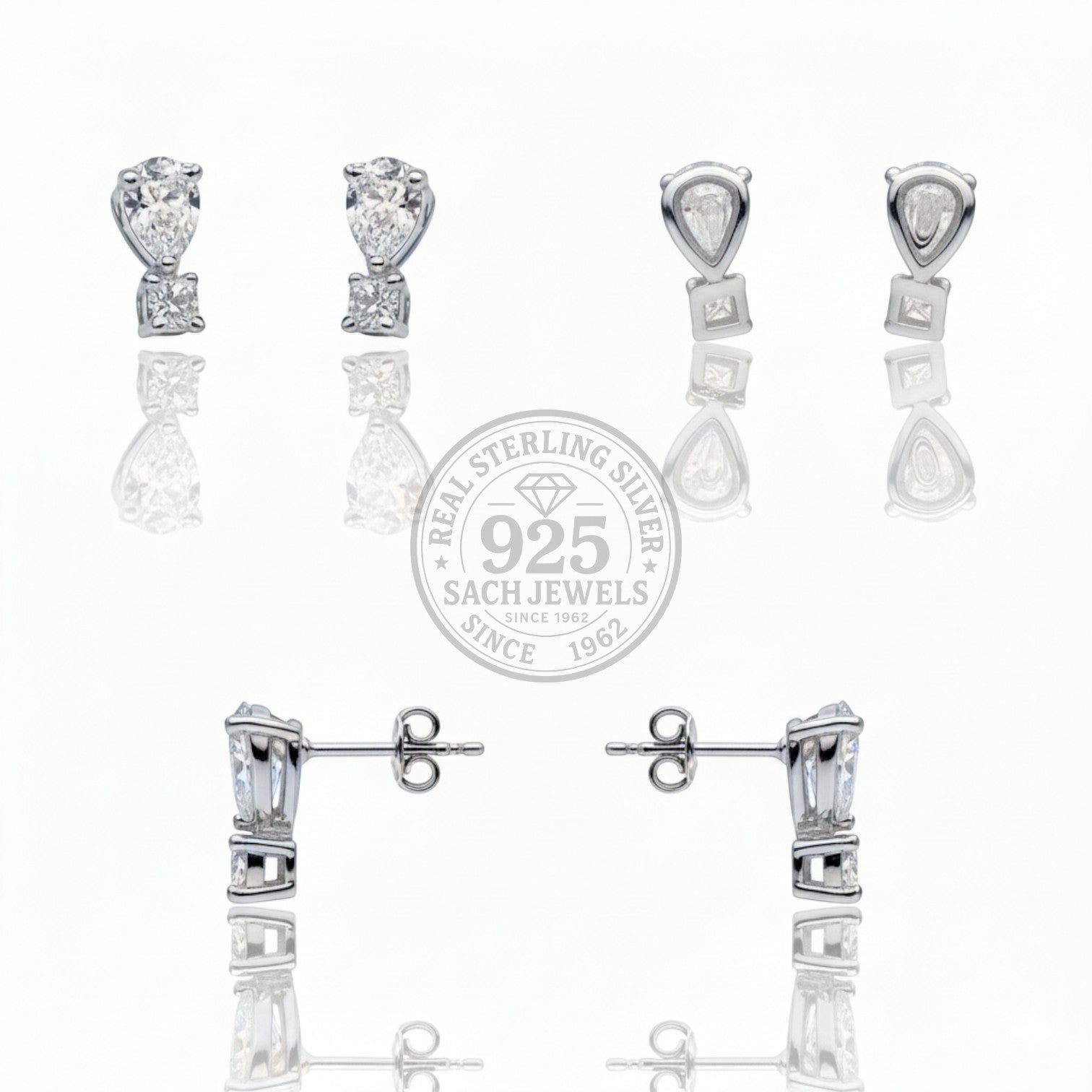 Dainty Diamond Drop Earrings | 925 Sterling Silver SACH JEWELS
