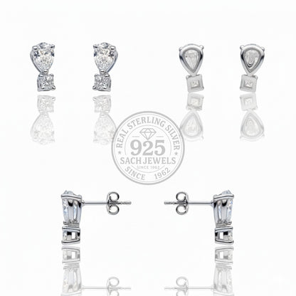 Dainty Diamond Drop Earrings | 925 Sterling Silver SACH JEWELS