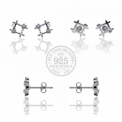 Twisted harmony diamond Stud Earrings | 925 Sterling Silver SACH JEWELS