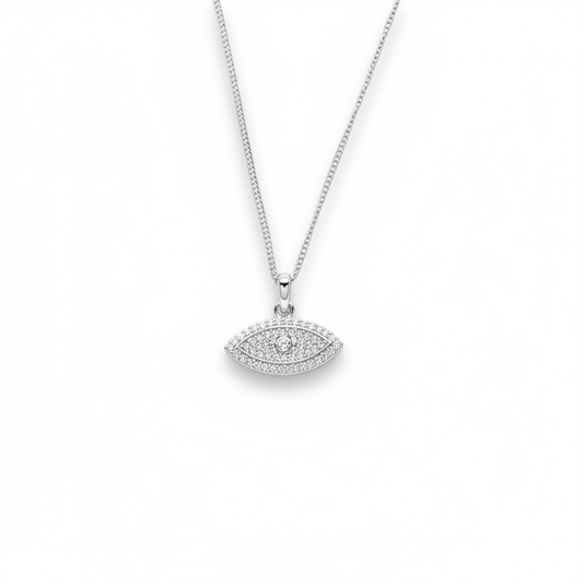Diamond Studded Eye Necklace | 925 Sterling Silver SACH JEWELS