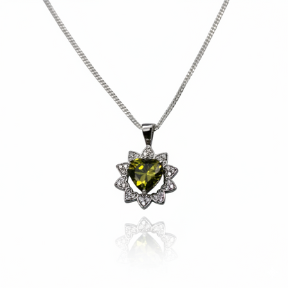 Fusion Heart Diamond Studded Necklace | 925 Sterling Silver SACH JEWELS