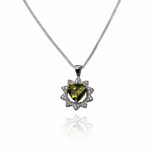 Fusion Heart Diamond Studded Necklace | 925 Sterling Silver SACH JEWELS