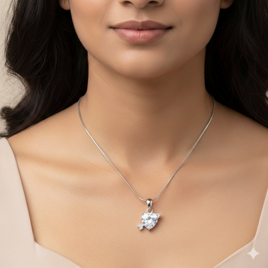 Love Diamond Heart Necklace | 925 Sterling Silver SACH JEWELS