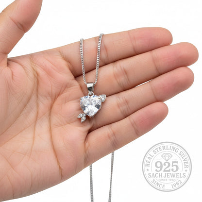Love Diamond Heart Necklace | 925 Sterling Silver SACH JEWELS