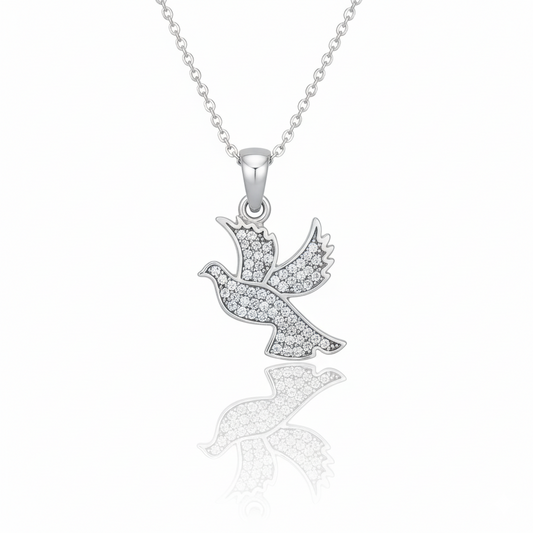 Love Bird Diamond Studded Necklace | 925 Sterling Silver SACH JEWELS