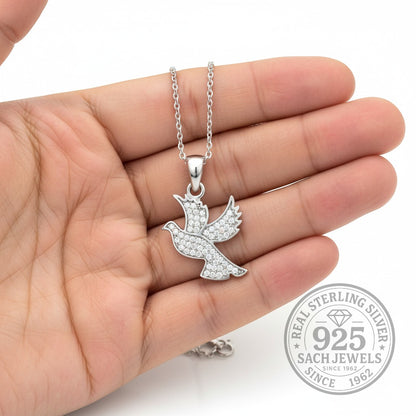 Love Bird Diamond Studded Necklace | 925 Sterling Silver SACH JEWELS