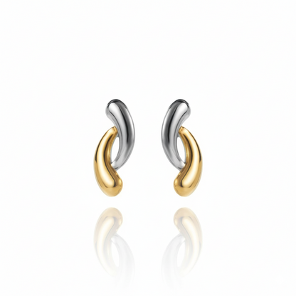 Dual Harmony Sculpted Earrings | Italian Silver Plated SACH JEWELS
