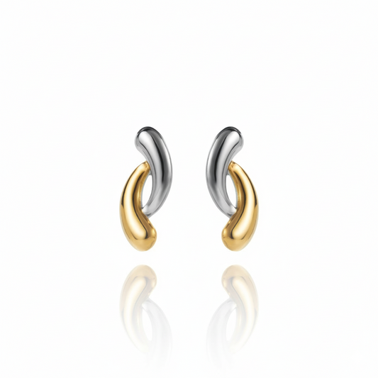 Dual Harmony Sculpted Earrings | Italian Silver Plated SACH JEWELS
