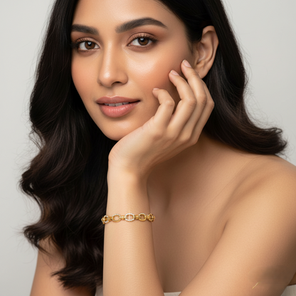 Golden Luxe Knot-Link Bracelet | Italian Gold Plated SACH JEWELS