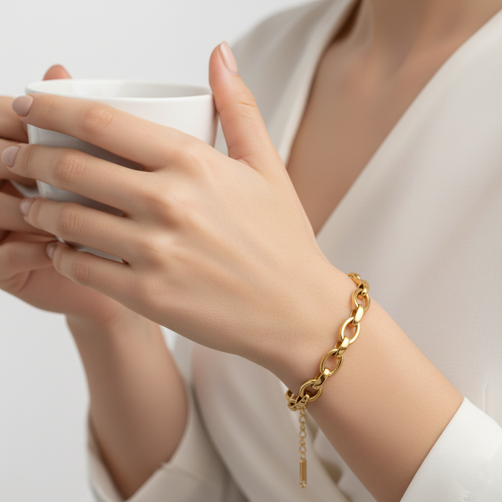 Golden Luxe Knot-Link Bracelet | Italian Gold Plated SACH JEWELS