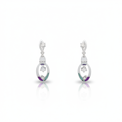 Drop Diamond Studded Earrings | 925 Sterling Silver SACH JEWELS