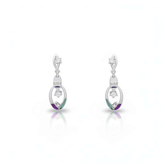 Drop Diamond Studded Earrings | 925 Sterling Silver SACH JEWELS