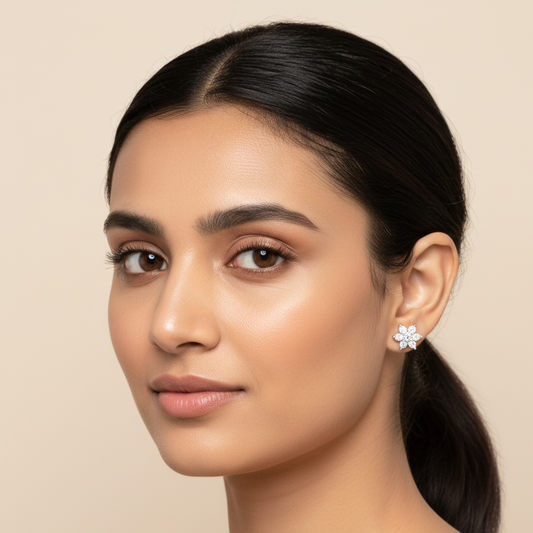 Shooting Star Diamond Studded Stud Earrings | 925 Sterling Silver SACH JEWELS