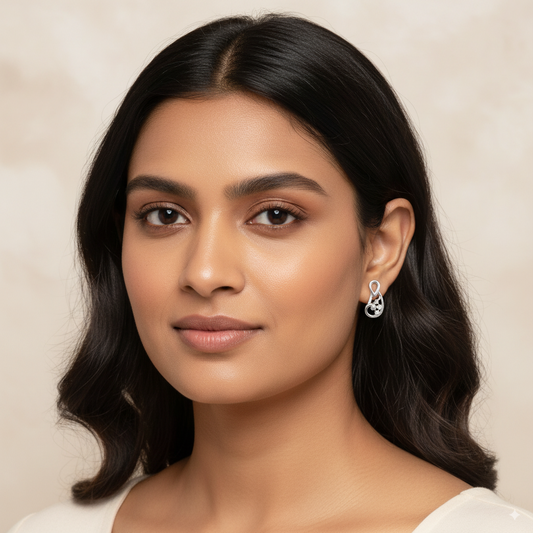 Designer Diamond Stud Earrings | 925 Sterling Silver SACH JEWELS