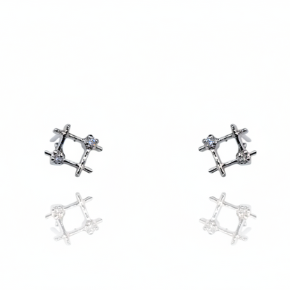 Twisted harmony diamond Stud Earrings | 925 Sterling Silver SACH JEWELS