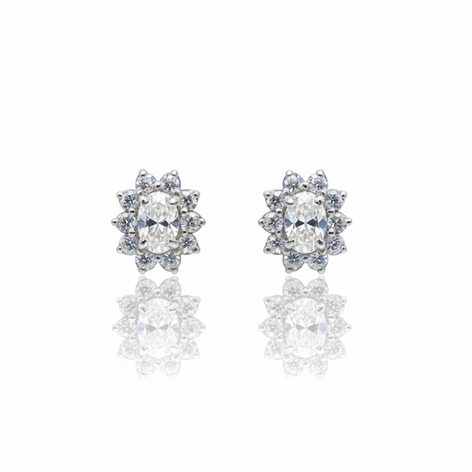 Elegant Flower Stud Earrings | 925 Sterling Silver SACH JEWELS