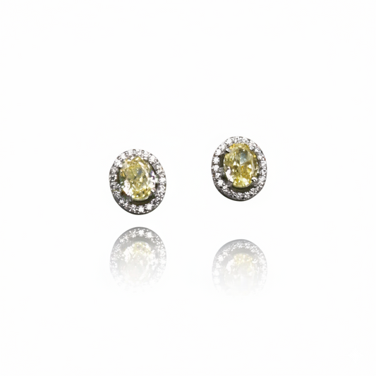 Yellow Core Diamond Earrings | 925 Sterling Silver SACH JEWELS