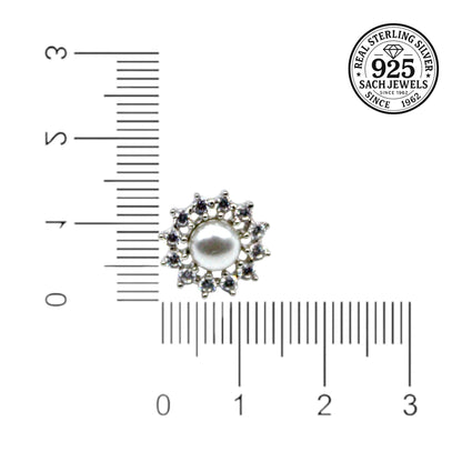 Pearl Spike Diamond Studded Stud Earrings | 925 Sterling Silver SACH JEWELS