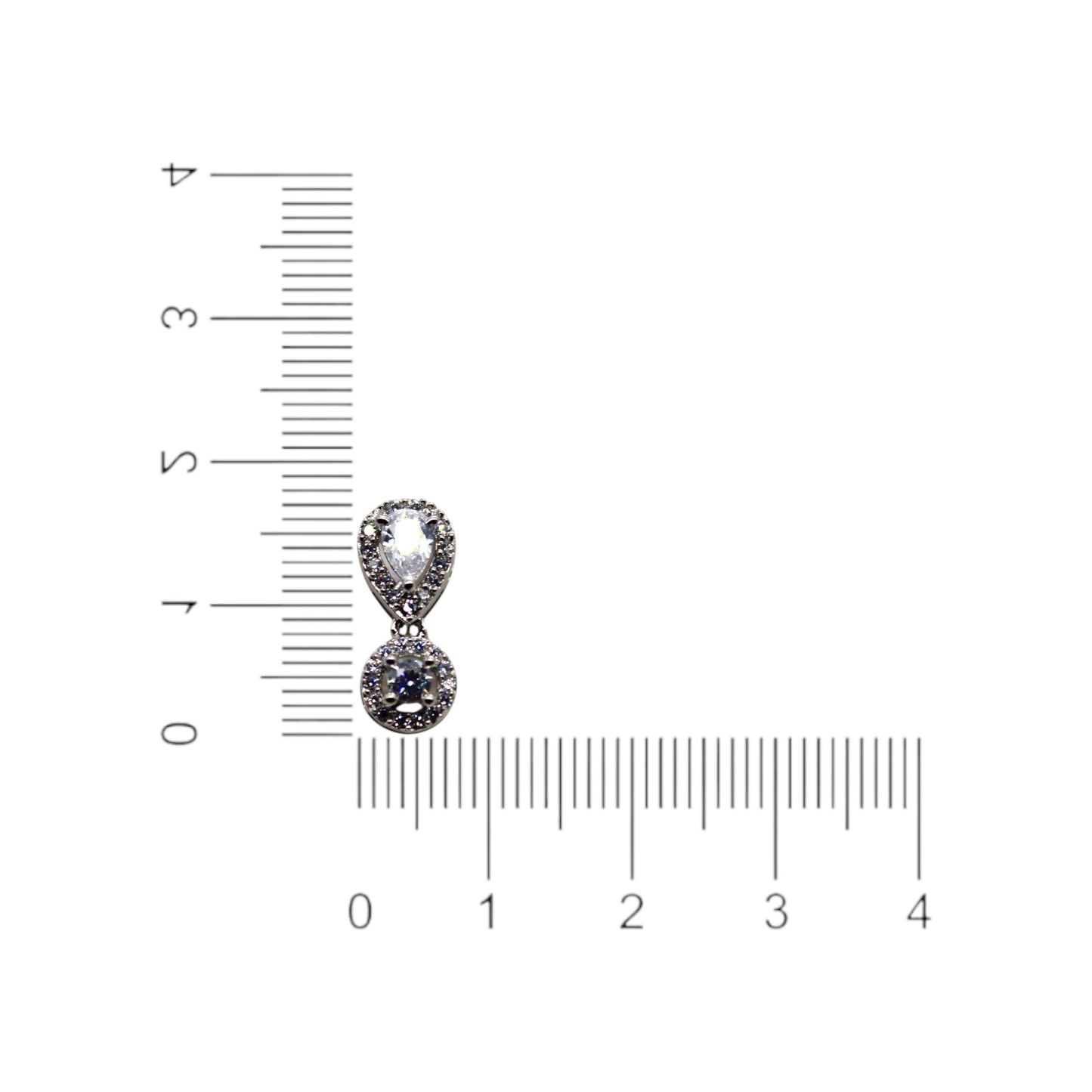 Teardrop Shaped Diamond Studded Earrings | 925 Sterling Silver
