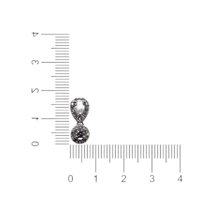 Teardrop Shaped Diamond Studded Earrings | 925 Sterling Silver