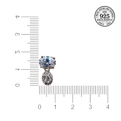Drop Diamond Studded Earrings | 925 Sterling Silver SACH JEWELS