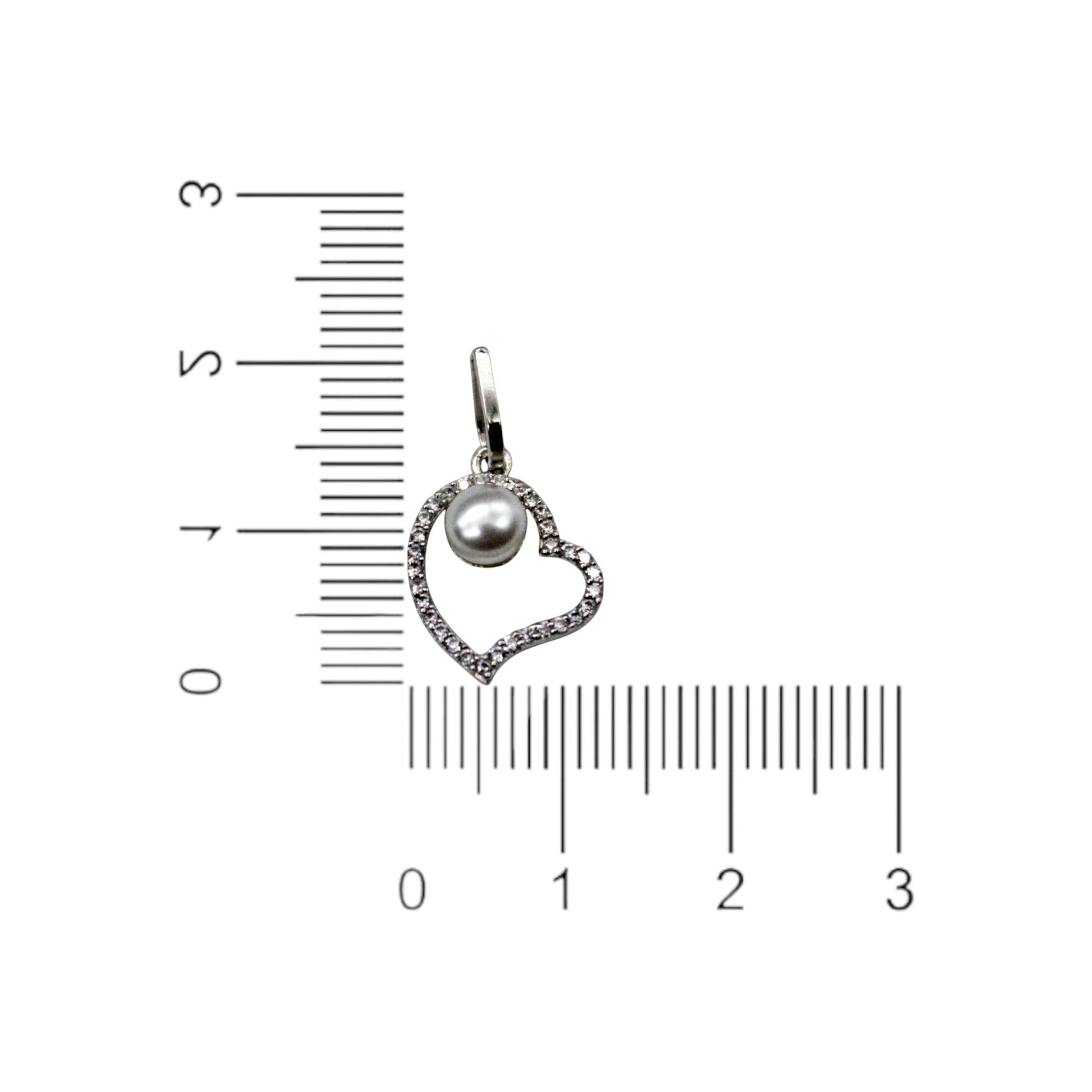 Pearl With Diamond Studded Heart Pendant Only | 925 Sterling Silver - SACH JEWELS