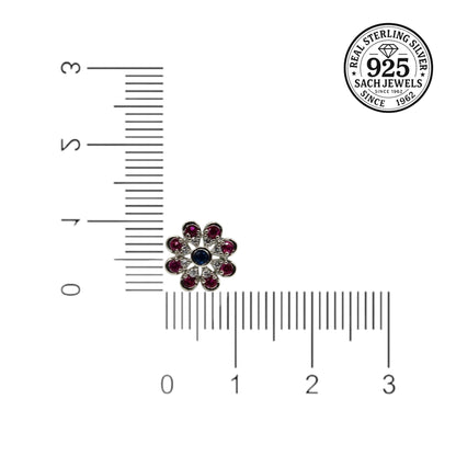 Pink Black Diamond Studded Stud Earrings | 925 Sterling Silver SACH JEWELS