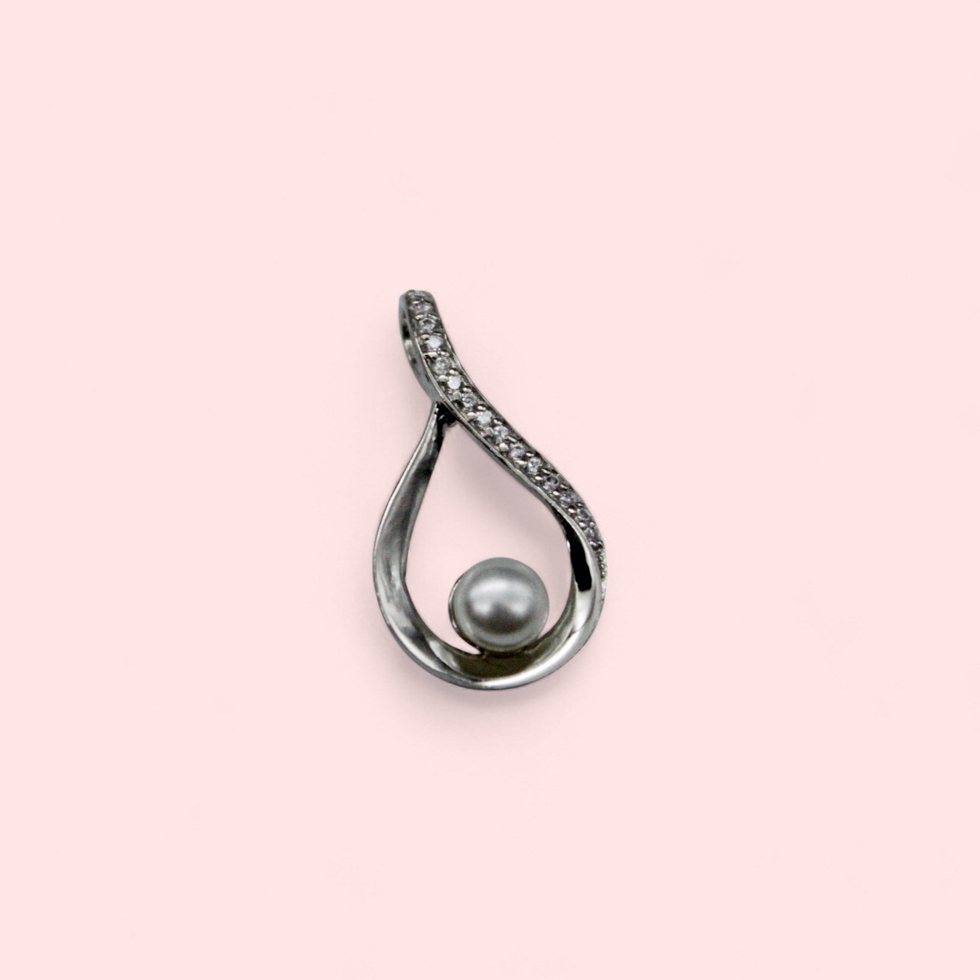 Diamond Studded Infinity Pearl Pendant Only | 925 Sterling Silver SACH JEWELS
