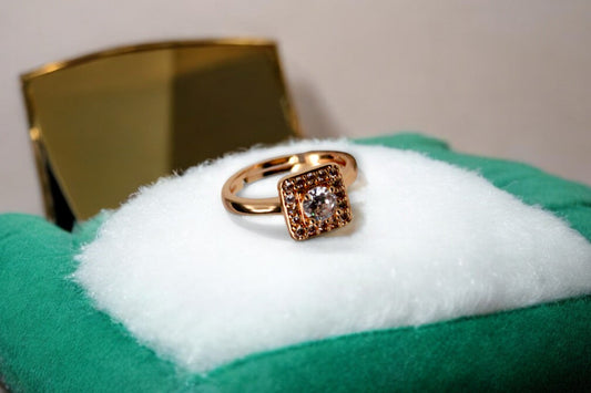 Diamond Stud Ring | Rose Gold Plated - SACH JEWELS