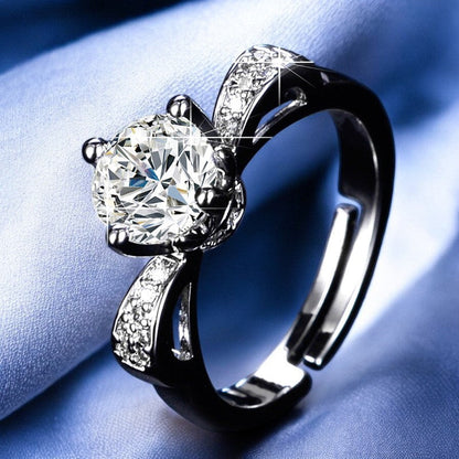 Women Diamond Collar Ring | Italian Silver Plated - SACH JEWELS