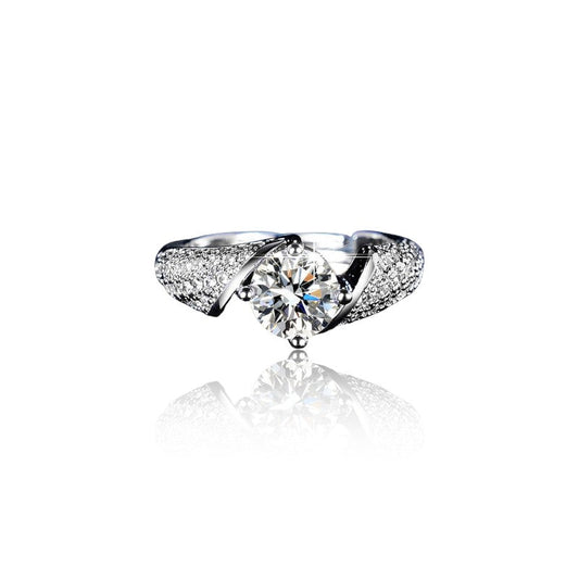 Women Crisscross Diamond Ring | Italian Silver Plated SACH JEWELS