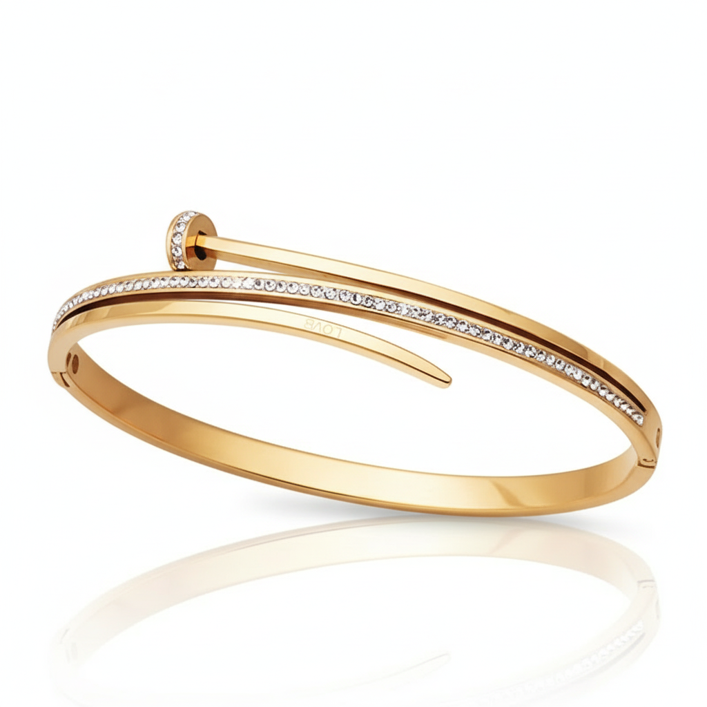 Women Sleek Diamond Cuffs | Italian Gold Plated SACH JEWELS