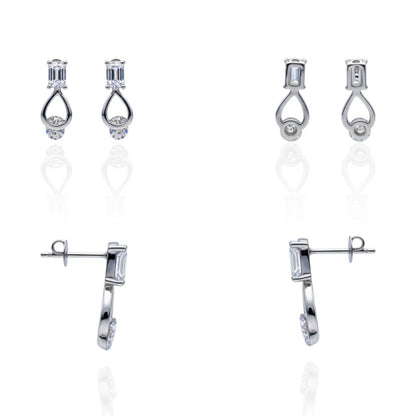 Diamond drop Stud Earrings | 925 Sterling Silver SACH JEWELS