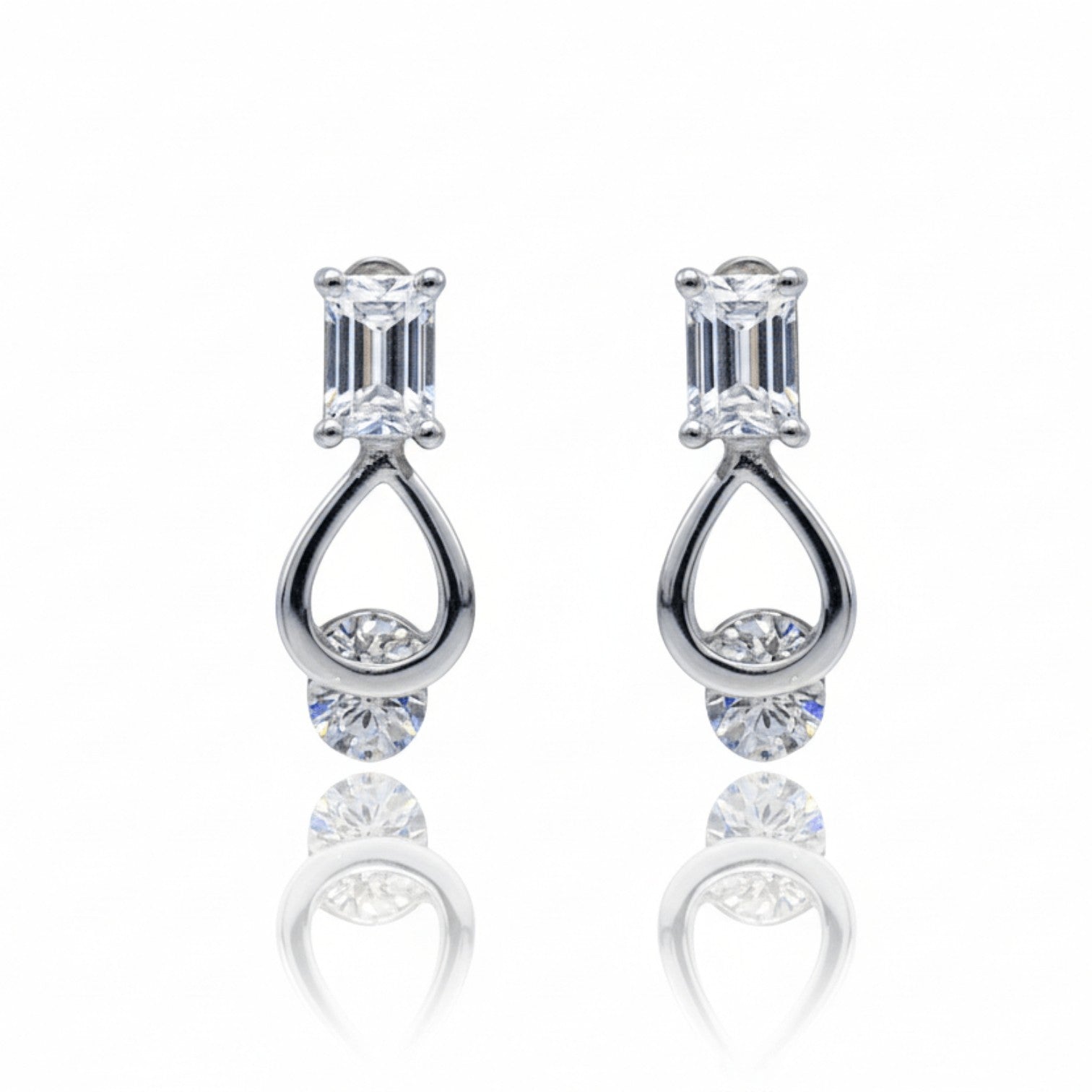Diamond drop Stud Earrings | 925 Sterling Silver SACH JEWELS