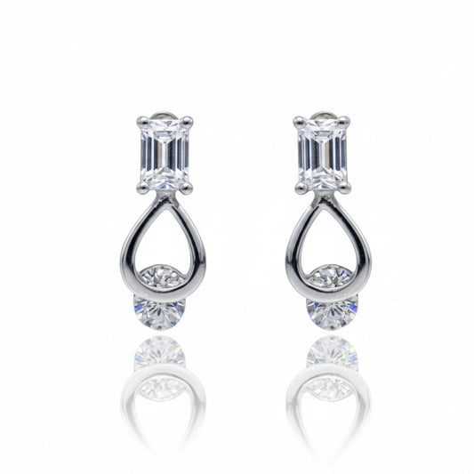 Diamond drop Stud Earrings | 925 Sterling Silver SACH JEWELS